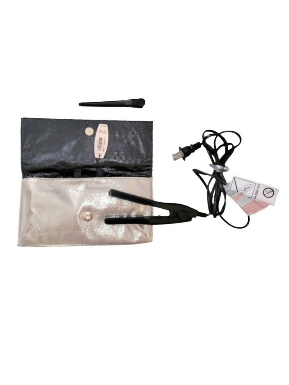 NWT Victoria's Secret Mini Flatiron Travel Set With Hair Clip And Storage Pouch